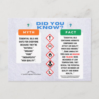 Cartão Postal Essential Oils Myth/Fact Postcard