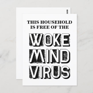 Cartão Postal Esta Casa está Livre do Vírus da Mente Woke Person