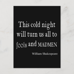 Cartão Postal Esta Cold Night Fools e Madmen Shakespeare