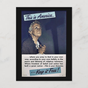 Cartão Postal Esta É A América Mantenha-A Livre!
