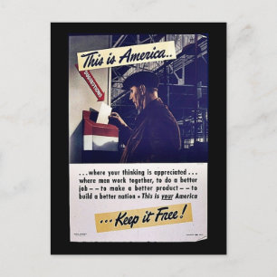 Cartão Postal Esta É A América Mantenha-A Livre!