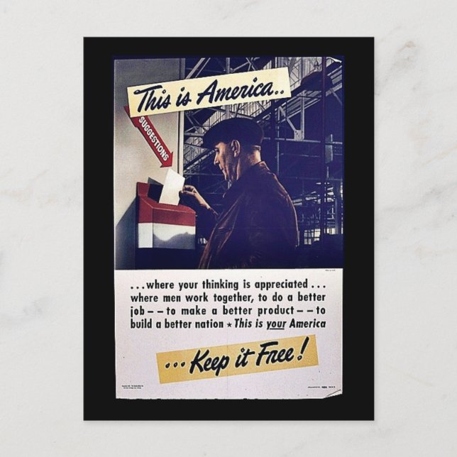 Cartão Postal Esta É A América Mantenha-A Livre! (Frente)