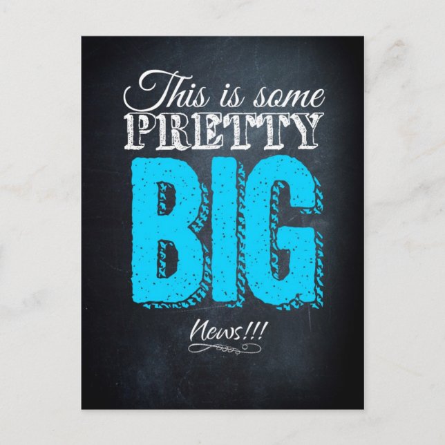 Cartão Postal Esta é uma grande notícia bonito (Frente)