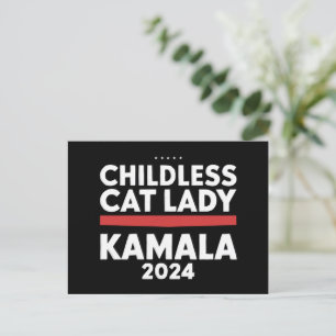 Cartão Postal Esta Senhora de Gato Sem Crianças Está Votando Kam