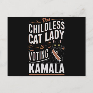Cartão Postal Esta Senhora dos Gatos sem Filhos está votando em 