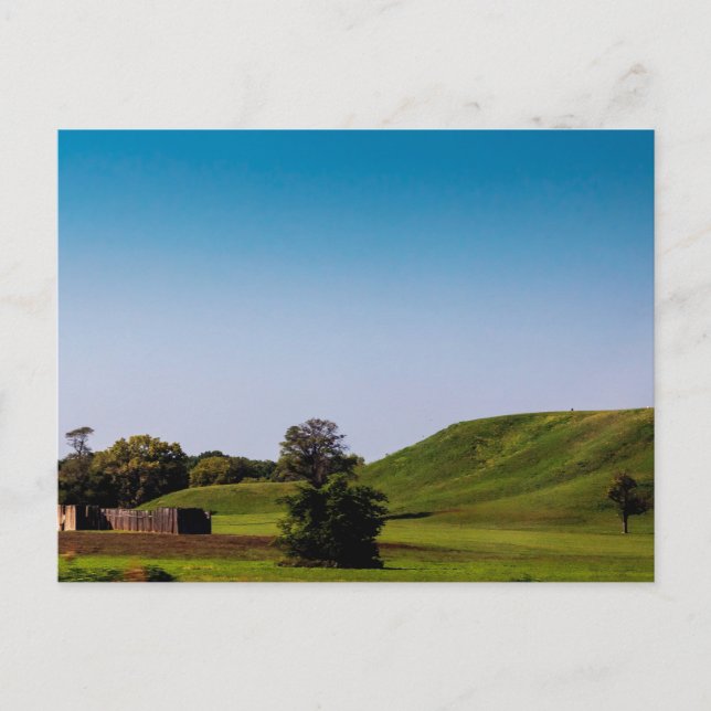 Cartão Postal Estacada e Monks Mound, Ilinois (Frente)