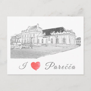 Cartão Postal Estação de Arquitetura de Belarus Porechye Parecca