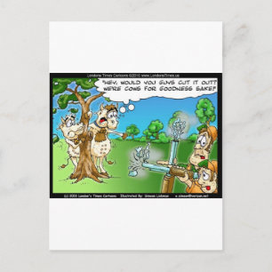 Cartão Postal Estação de Caça de Vaca Camisetas Engraçadas C