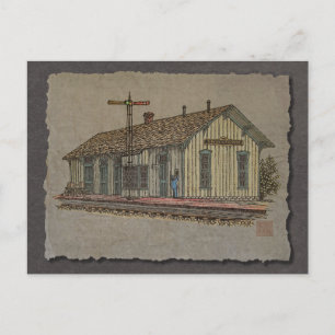 Cartão Postal Estação de Comboio de Pequena Cidade