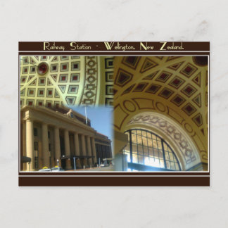 Cartão Postal Estação de comboio de Wellington - Nova Zelândia.