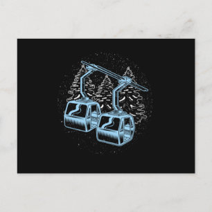 Cartão Postal Estação de Esqui Winter Sports Mountain Skier Gift