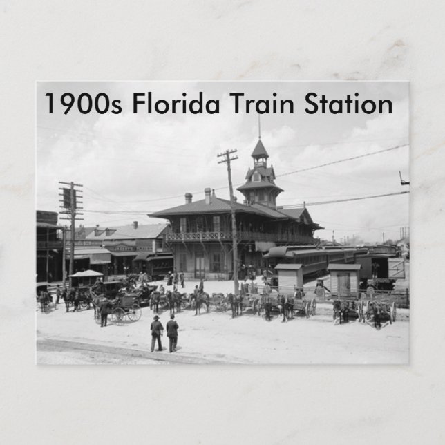 Cartão postal "Estação de Trem da Flórida dos anos (Frente)