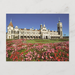 Cartão Postal Estação de Trem Histórica, Dunedin, Nova Zelândia