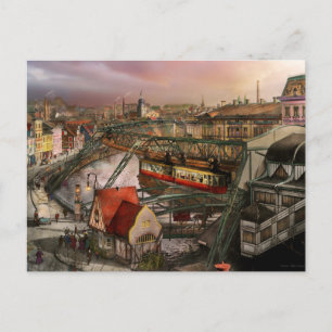 Cartão Postal Estação de trem - Wuppertal Schwebebahn 1913