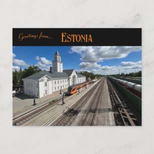 Cartão Postal Estação de Valga Estônia
