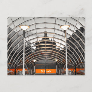 Cartão Postal Estação do metrô da rua Enoch, Glasgow, Escócia.