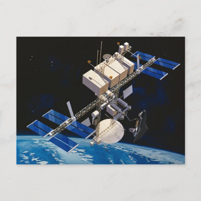 Cartão Postal Estação Espacial Orbitando Terra 10 (Frente)