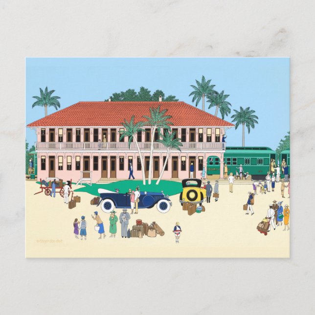 Cartão Postal Estação Ferroviária Boca Grande 1928 (Frente)