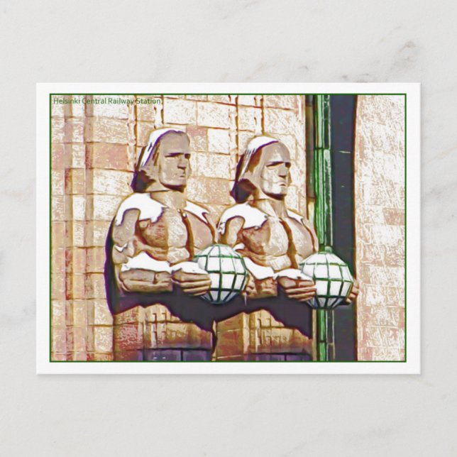 Cartão Postal Estação Ferroviária Central de Helsínquia (Frente)