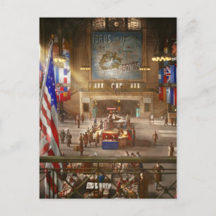 Cartão Postal Estação Ferroviária - Chicago Ill - Para nós 1943