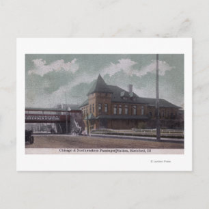 Cartão Postal Estação Ferroviária de Chicago e Northwestern