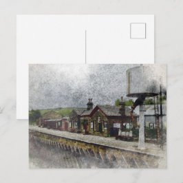 Cartão Postal Estação Ferroviária de Oxenhope Patrimônio em Aqua