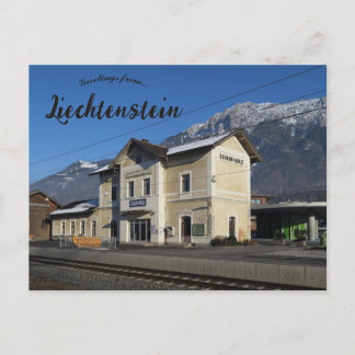 Cartão Postal Estação Ferroviária de Schaan-Vaduz Liechtenstein