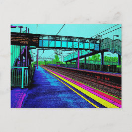 Cartão Postal Estação Ferroviária de Tile Hill em Estilo Pop Art