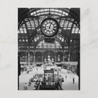 Estação Penn New York Magic Lanterna Slide Vintage