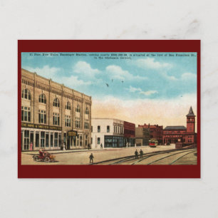 Cartão Postal Estação Union, El Paso, TX 1916 Vintage