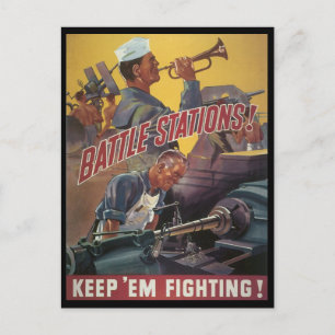 Cartão Postal Estações de Batalha Segunda Guerra Mundial