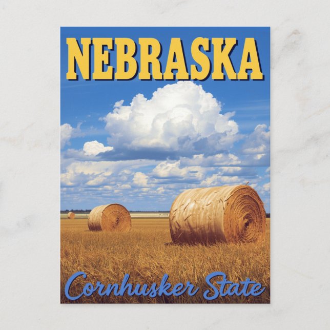Cartão Postal Estado Cornhusker de Nebraska (Frente)