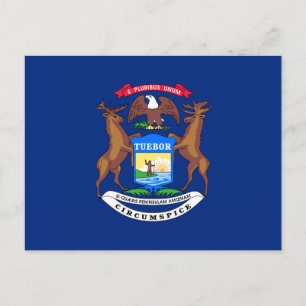 Cartão Postal Estado da bandeira de Michigan