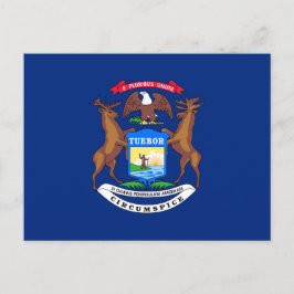 Cartão Postal Estado da bandeira de Michigan