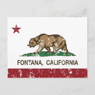 Cartão Postal Estado da Califórnia - Bandeira Fontana
