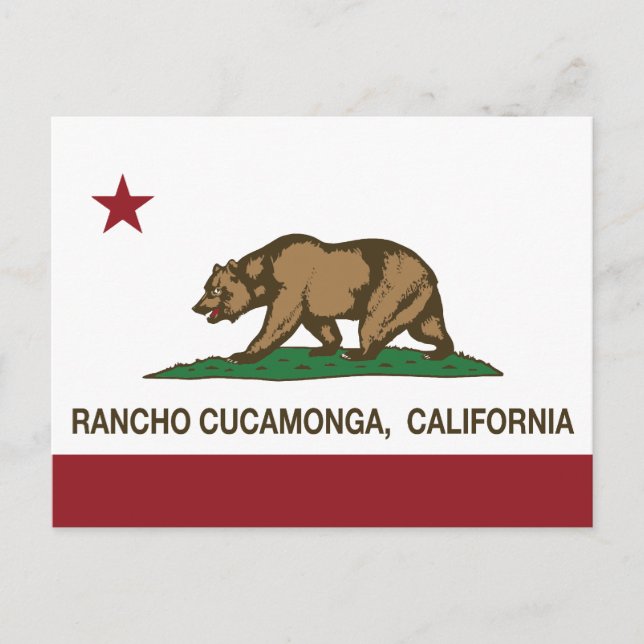 Cartão Postal Estado da Califórnia Flag Rancho Cucamonga (Frente)
