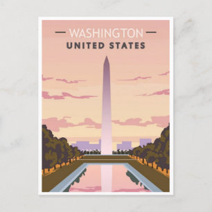 Cartão Postal Estado da Viagens vintage de Washington na América
