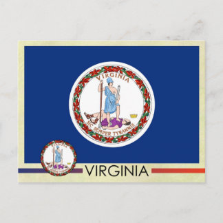 Cartão Postal Estado da Virgínia Flag e Seal