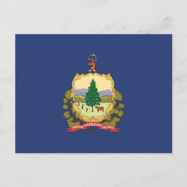 Cartão Postal Estado de bandeira de Vermont, EUA (Frente)
