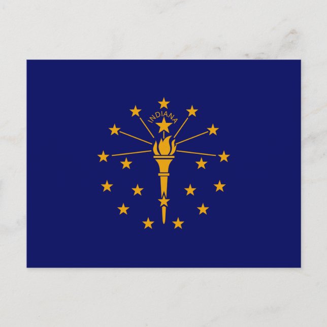 Cartão Postal Estado de Indiana Flag Design (Frente)
