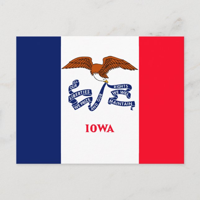 Cartão Postal Estado de Iowa Flag Design (Frente)