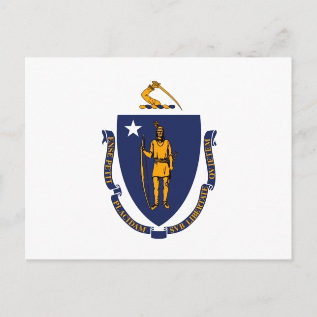 Cartão Postal Estado de Massachusetts Flag Design (Frente)