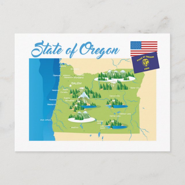 Cartão Postal Estado de Oregon (Frente)