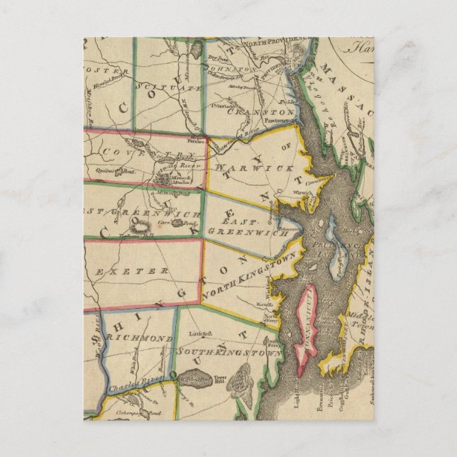 Cartão Postal Estado de Rhode Island 3 (Frente)