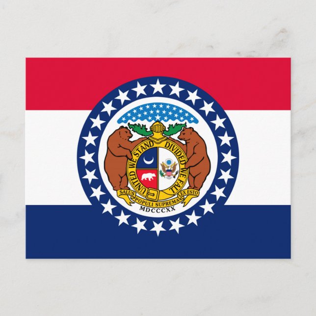 Cartão Postal Estado do Missouri Flag Design (Frente)