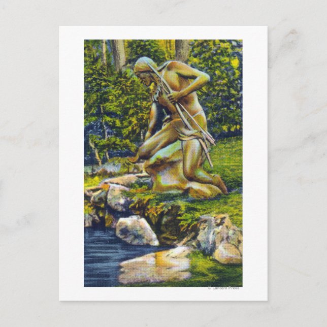 Cartão Postal Estado Park Indian Statue (Frente)