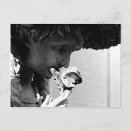 CARTÃO POSTAL ESTADO SEGURANDO UM ROSA