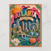 Estados de PopCut Atlanta Geórgia Arte de Papel