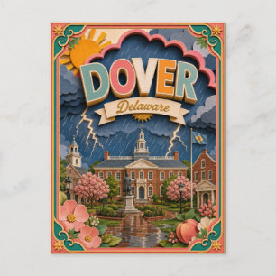 Cartão Postal Estados de PopCut Dover Delaware Arte de Papel