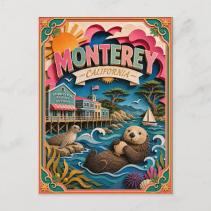 Cartão Postal Estados de PopCut Monterey Califórnia Arte de Pape